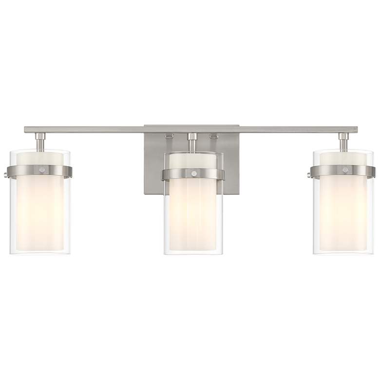Image 3 Possini Euro Kazran 21 1/4"W Brushed Nickel 3-Light Bath Light