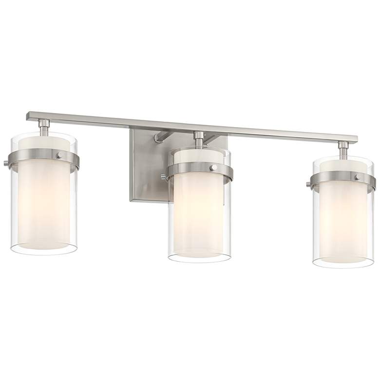 Image 5 Possini Euro Kazran 21 1/4"W Brushed Nickel 3-Light Bath Light more views