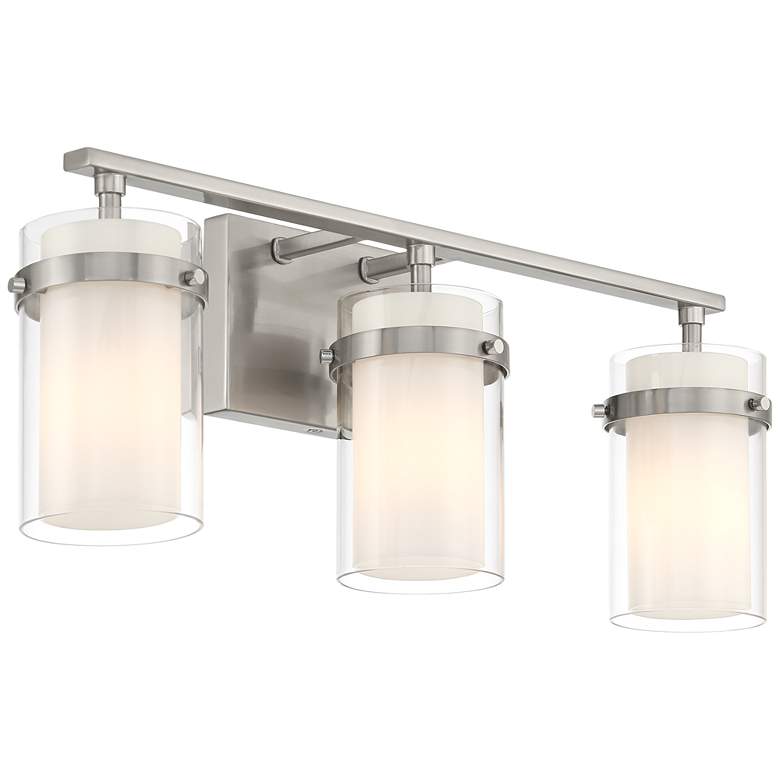 Image 6 Possini Euro Kazran 21 1/4"W Brushed Nickel 3-Light Bath Light more views