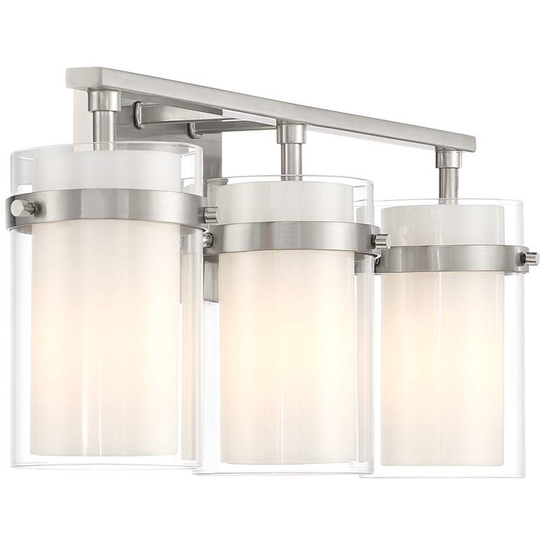 Image 7 Possini Euro Kazran 21 1/4"W Brushed Nickel 3-Light Bath Light more views
