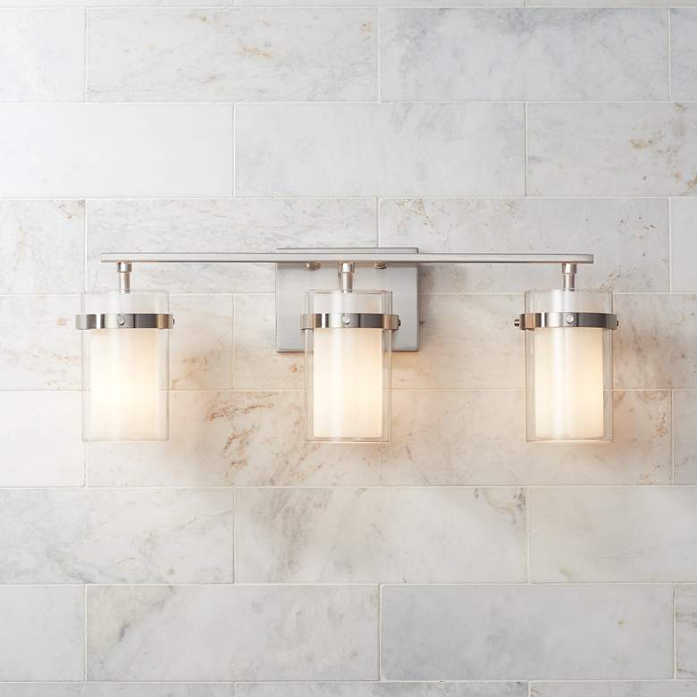 Image 7 Possini Euro Kazran 21 1/4"W Brushed Nickel 3-Light Bath Light more views