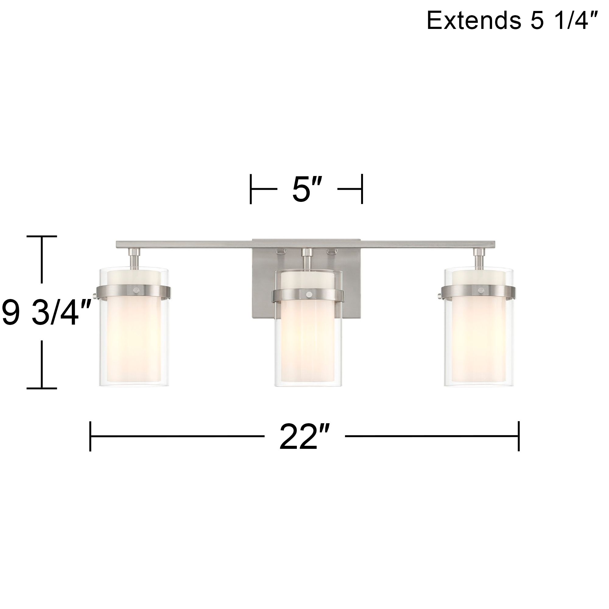 Possini Euro Kazran 21 1/4"W Brushed Nickel 3-Light Bath Light in scene