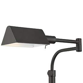 Image3 of Possini Euro Keegan Dark Bronze Adjustable Swing Arm Pharmacy Floor Lamp more views