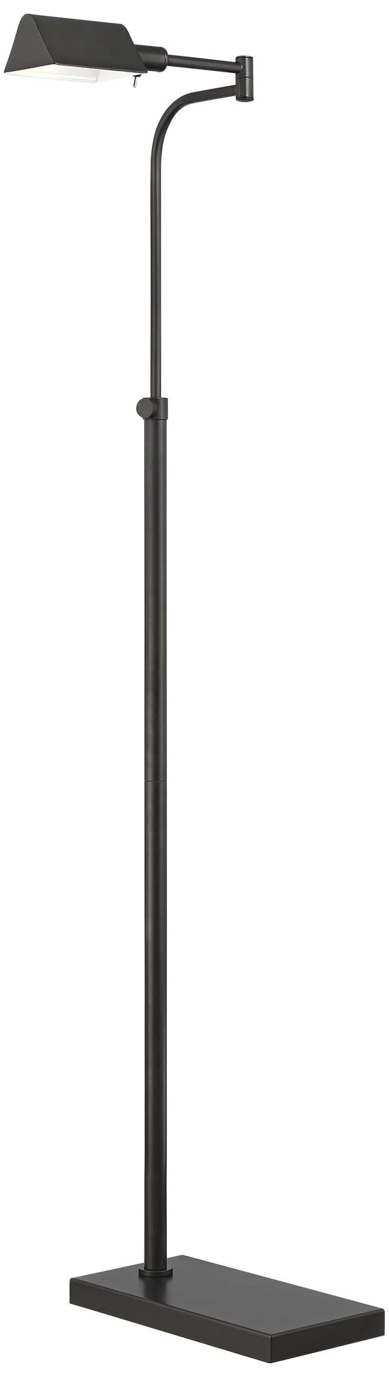 Possini Euro Keegan Dark Bronze Adjustable Swing Arm Pharmacy Floor Lamp