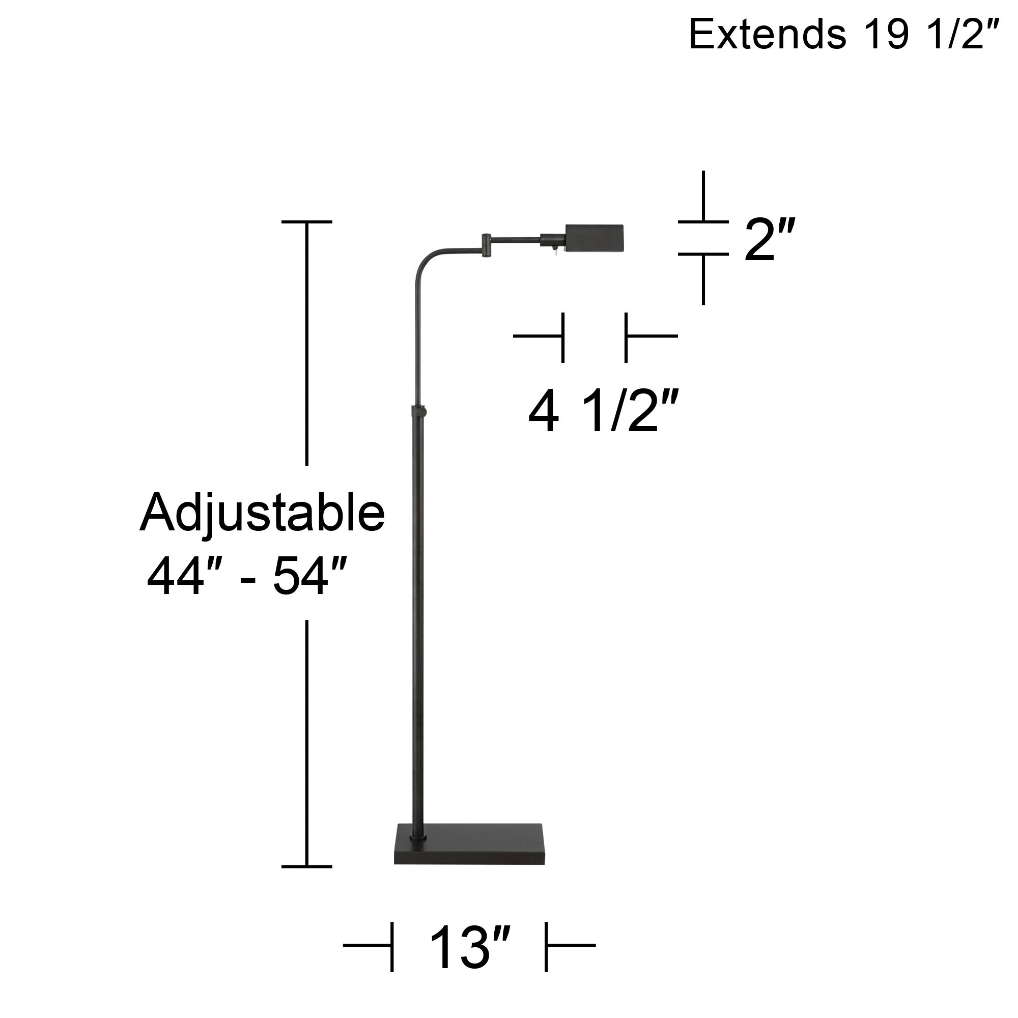 Possini Euro Keegan Dark Bronze Adjustable Swing Arm Pharmacy Floor Lamp