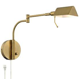 Image2 of Possini Euro Keegan Plug-In Swing Arm Wall Lamp with Dual USB Ports