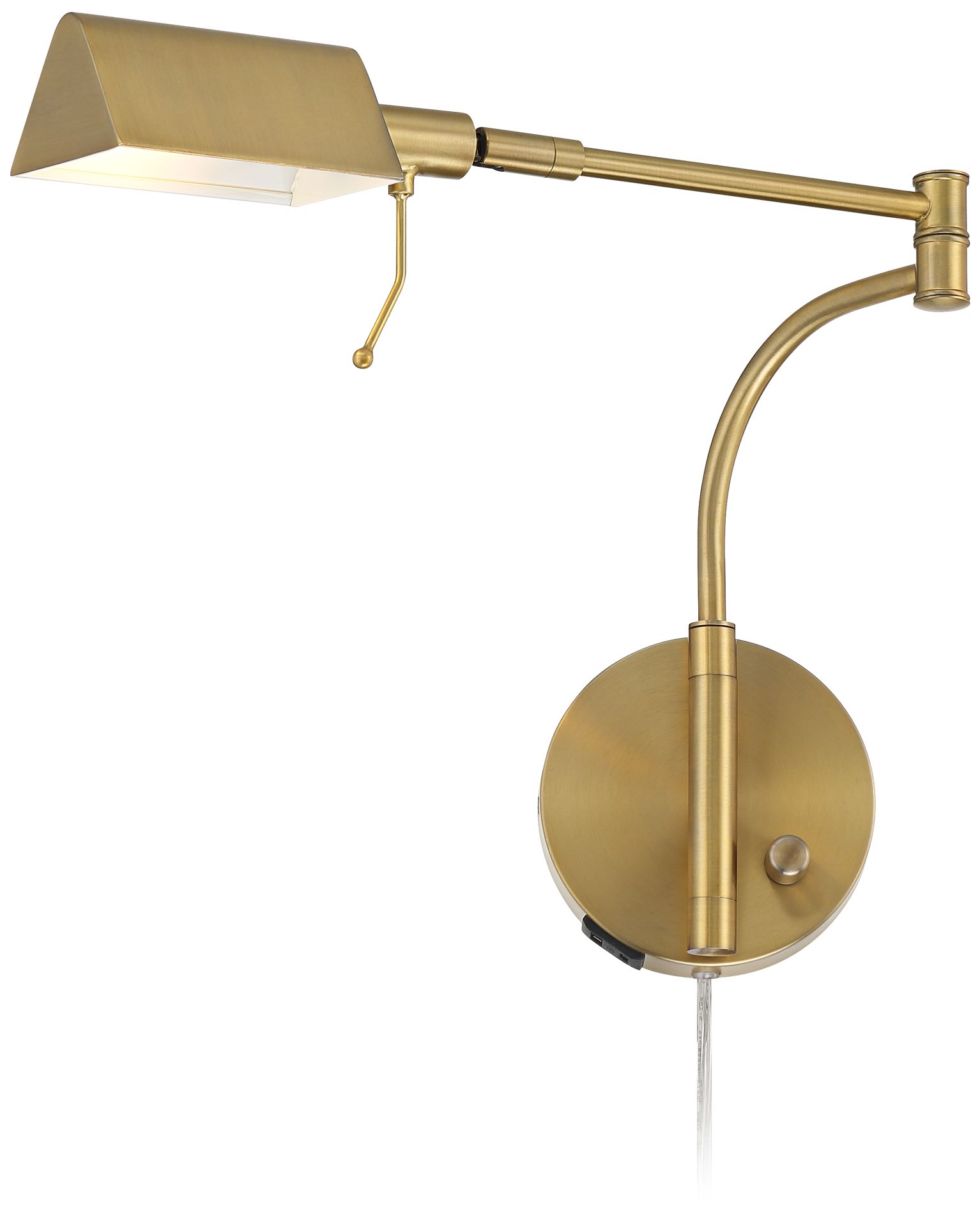 Possini Euro Keegan Plug-In Swing Arm Wall Lamp with Dual USB Ports