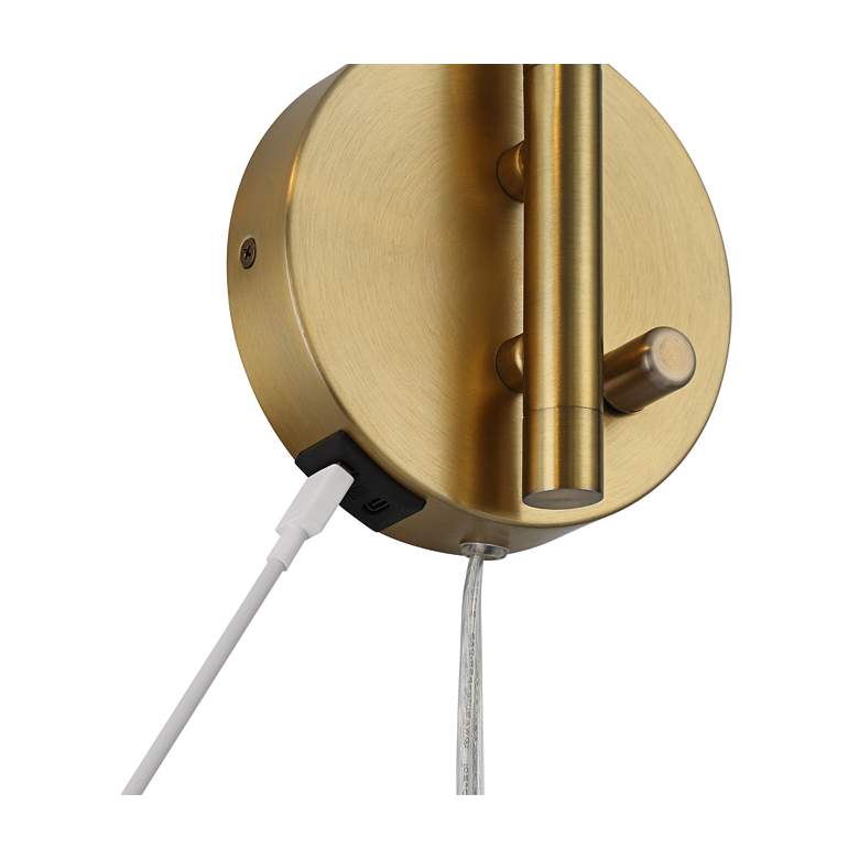 Image 6 Possini Euro Keegan Plug-In Wall Lamps with Dual USB Ports Set of 2 more views
