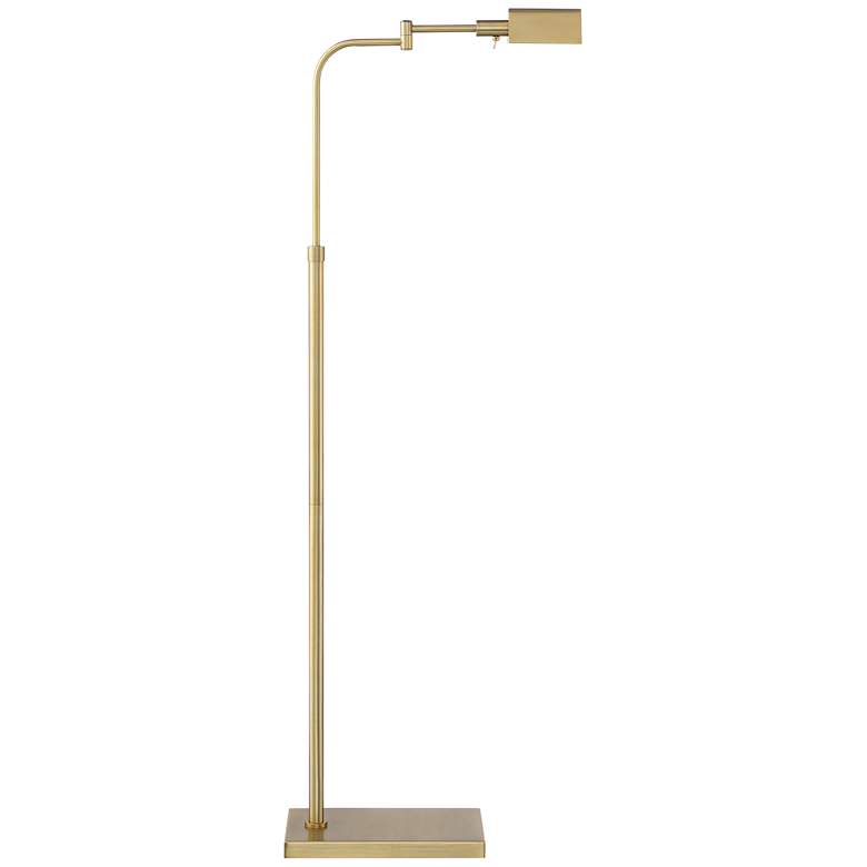 Image 2 Possini Euro Keegan Warm Gold Adjustable Swing Arm Pharmacy Floor Lamp