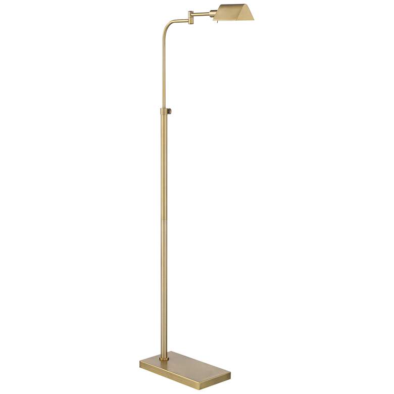 Image 7 Possini Euro Keegan Warm Gold Adjustable Swing Arm Pharmacy Floor Lamp more views