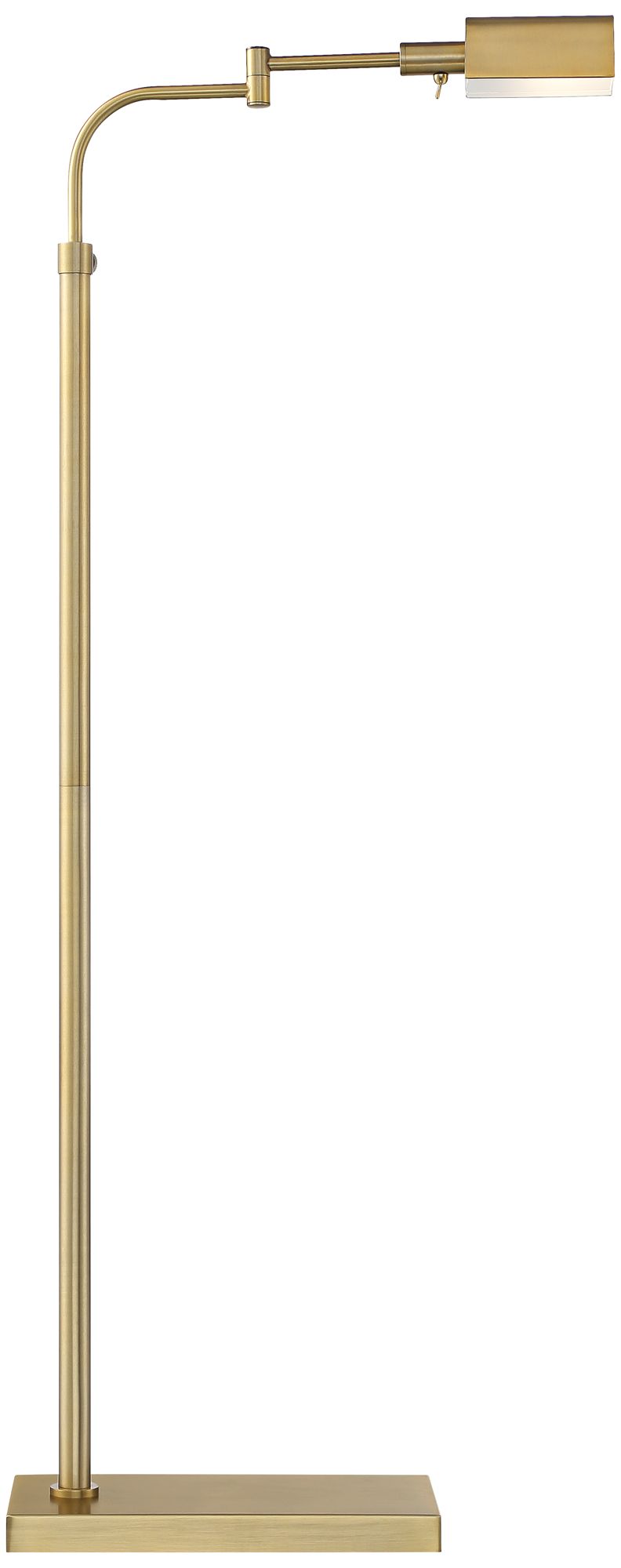 Possini Euro Keegan Warm Gold Adjustable Swing Arm Pharmacy Floor Lamp