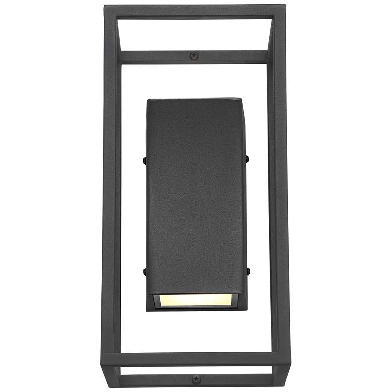 Image 4 Possini Euro Kell 14" Textured Black Box LED Up and Down Wall Light more views