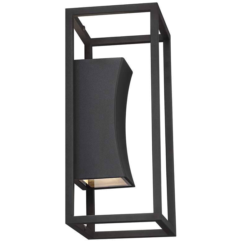 Image 6 Possini Euro Kell 14" Textured Black Box LED Up and Down Wall Light more views