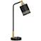 Possini Euro Keller 24" High Black and Brass Outlet and USB Desk Lamp