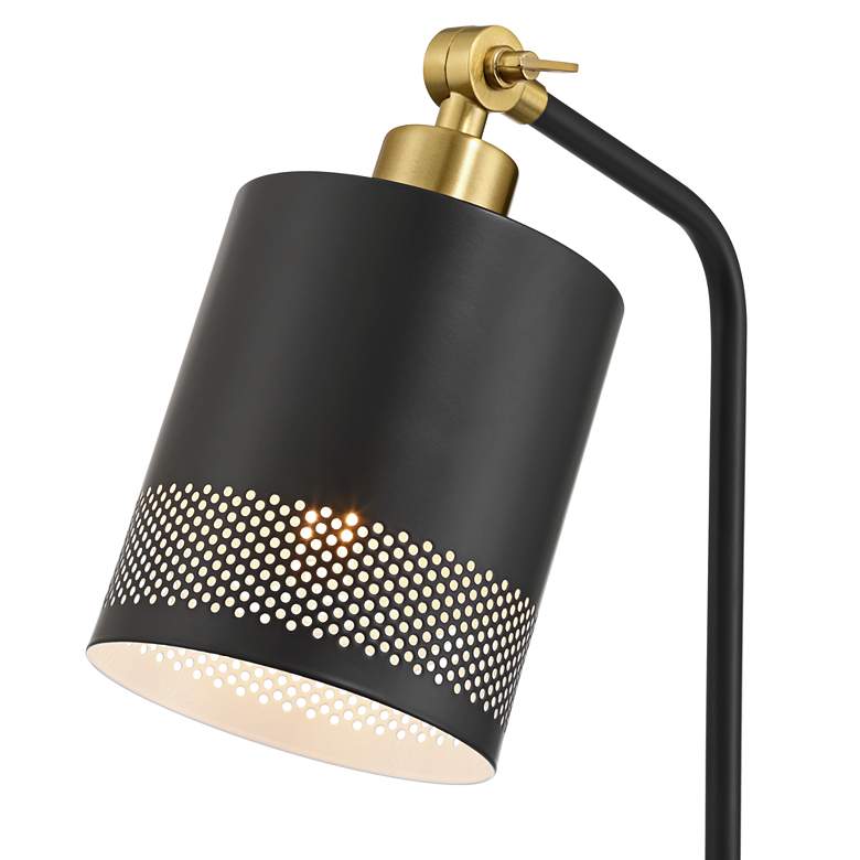 Image 3 Possini Euro Keller 24" High Black and Brass Outlet and USB Desk Lamp more views