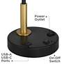 5_Possini Euro Keller 24" High Black and Brass Outlet and USB Desk Lamp more views