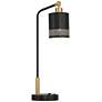 Possini Euro Keller 24" High Black and Brass Outlet and USB Desk Lamp
