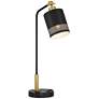 Possini Euro Keller 24" High Black and Brass Outlet and USB Desk Lamp