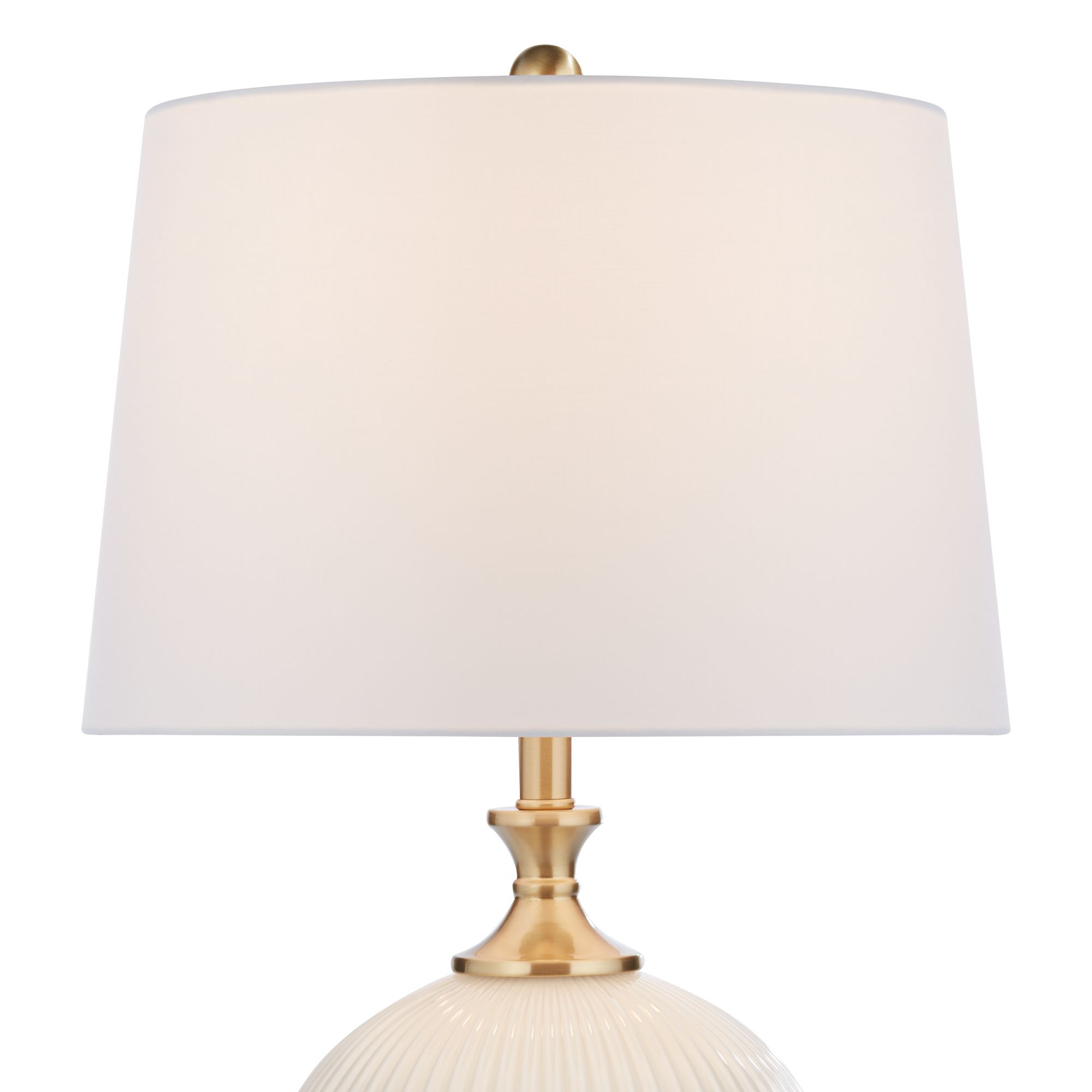 Thumbnail4 of Possini Euro Kelly 27" High White Fluted Glass Table Lamp Set of 2 more views