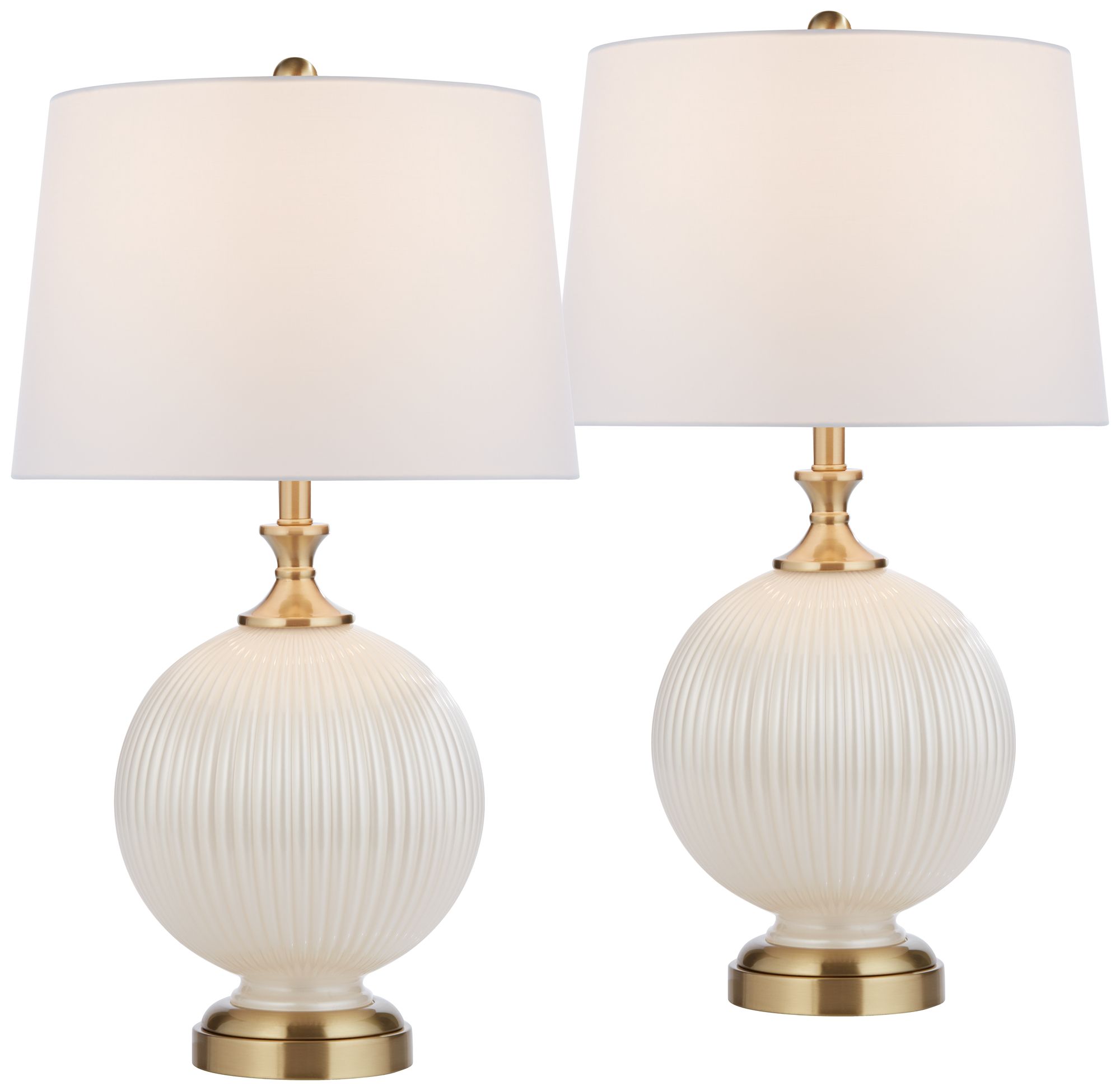 Image 2 Possini Euro Kelly 27" High White Opal Glass Table Lamp Set of 2