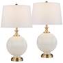 1_Possini Euro Kelly 27" High White Opal Glass Table Lamp Set of 2