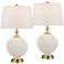 Possini Euro Kelly 27" High White Opal Glass Table Lamp Set of 2