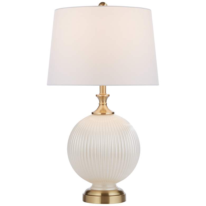 Image 1 Possini Euro Kelly 27" High White Opal Glass Table Lamp