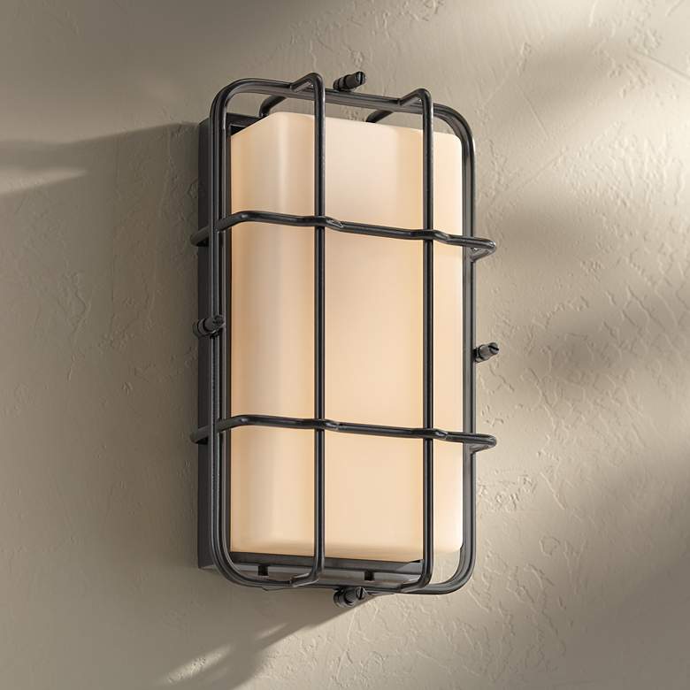 Image 1 Possini Euro Kendal 12" High Grey LED Outdoor Wall Light