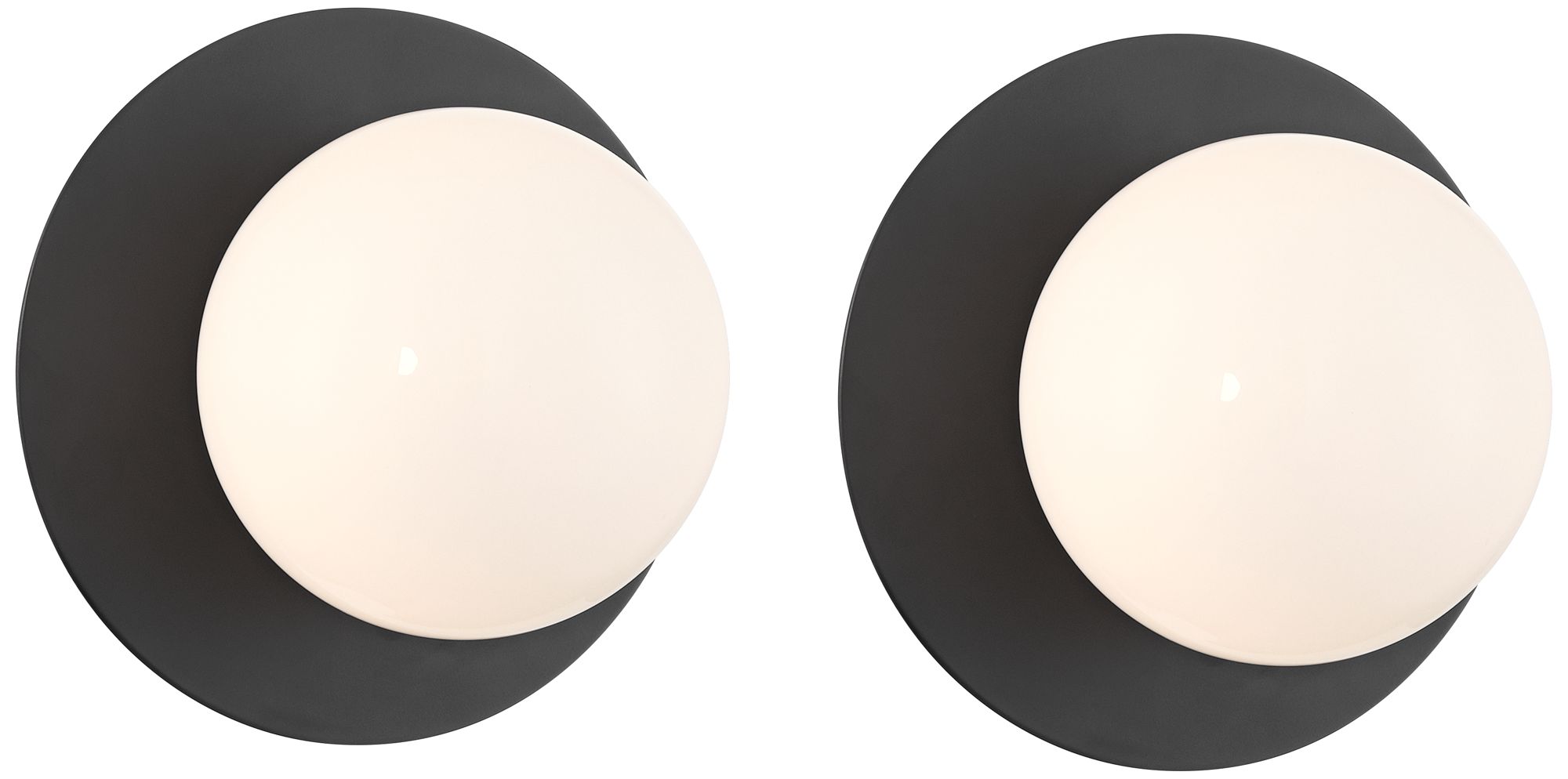 Possini Euro Kenna 6 3/4" High Black Wall Sconce Set of 2