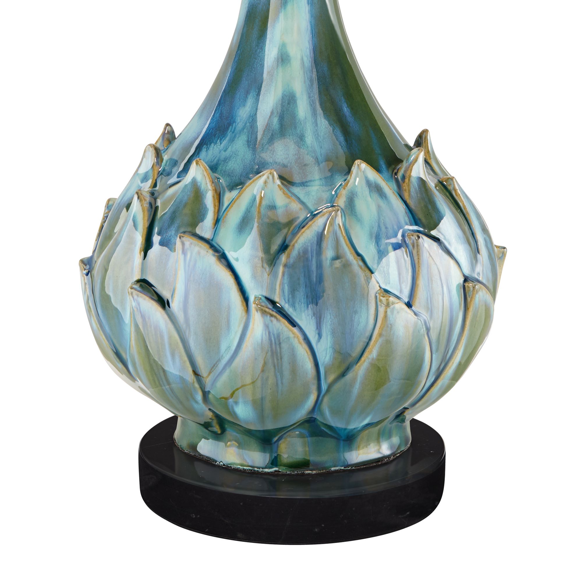 Image 4 Possini Euro Kenya 29 1/2" Ceramic Lamp with Round Black Marble Riser more views