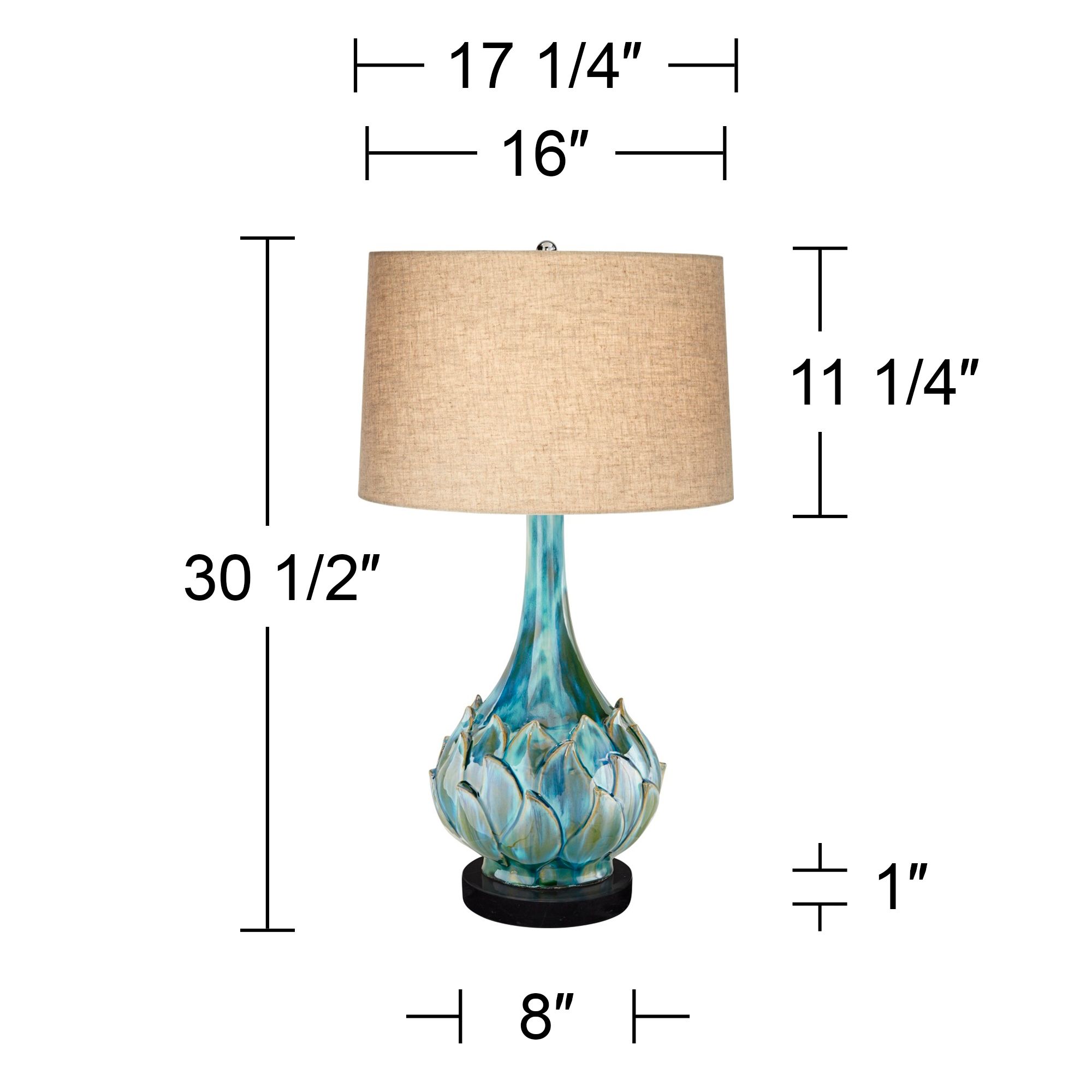 Image 5 Possini Euro Kenya 29 1/2" Ceramic Lamp with Round Black Marble Riser more views