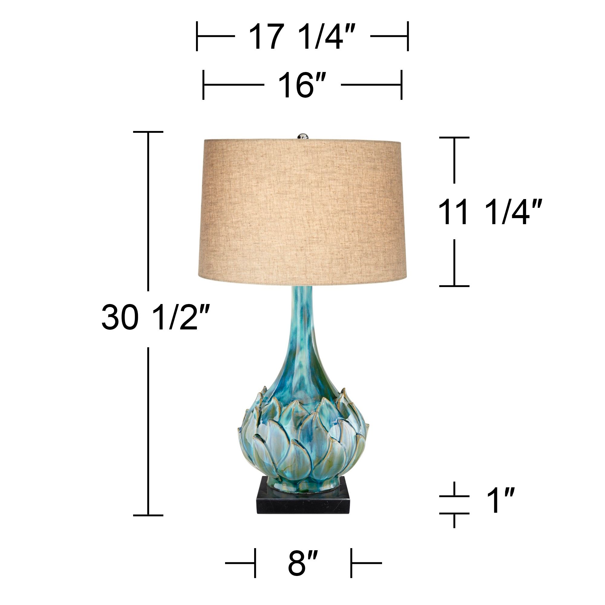 Image 5 Possini Euro Kenya 29 1/2" Ceramic Lamp with Square Black Marble Riser more views