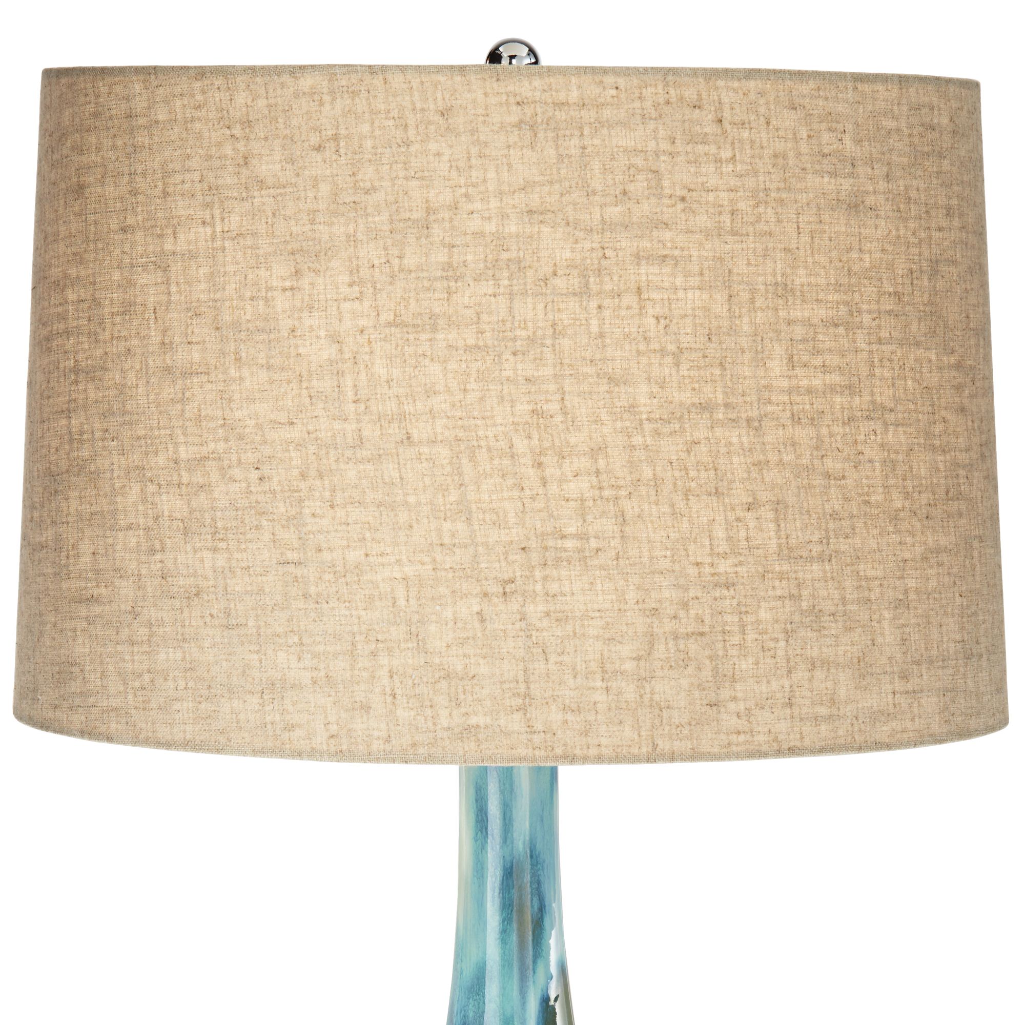 Image 3 Possini Euro Kenya 29 1/2" Ceramic Lamp with Square White Marble Riser more views