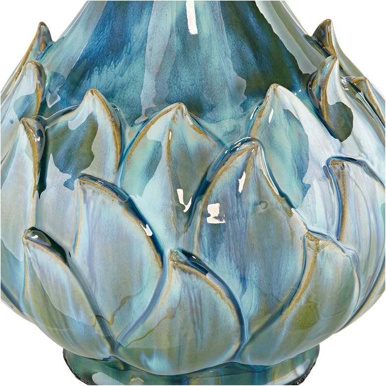 Image 4 Possini Euro Kenya 29 1/2 inch Blue-Green Ceramic Lamp with Dimmer more views