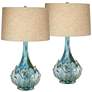 Possini Euro Kenya 29 1/2" Blue Green Ceramic Table Lamps Set of 2