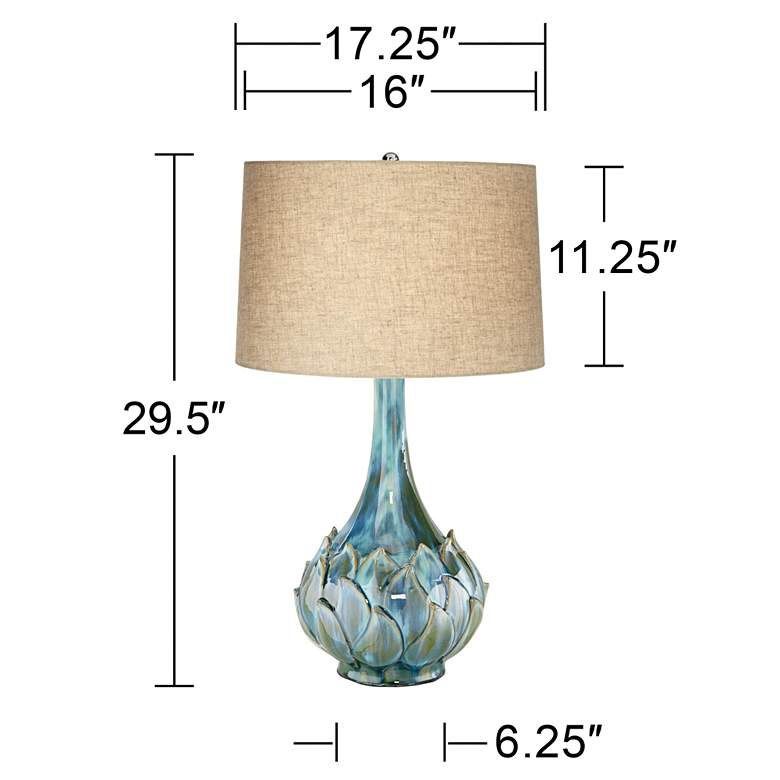 Image 7 Possini Euro Kenya 29 1/2" Blue Green Ceramic Table Lamps Set of 2 more views