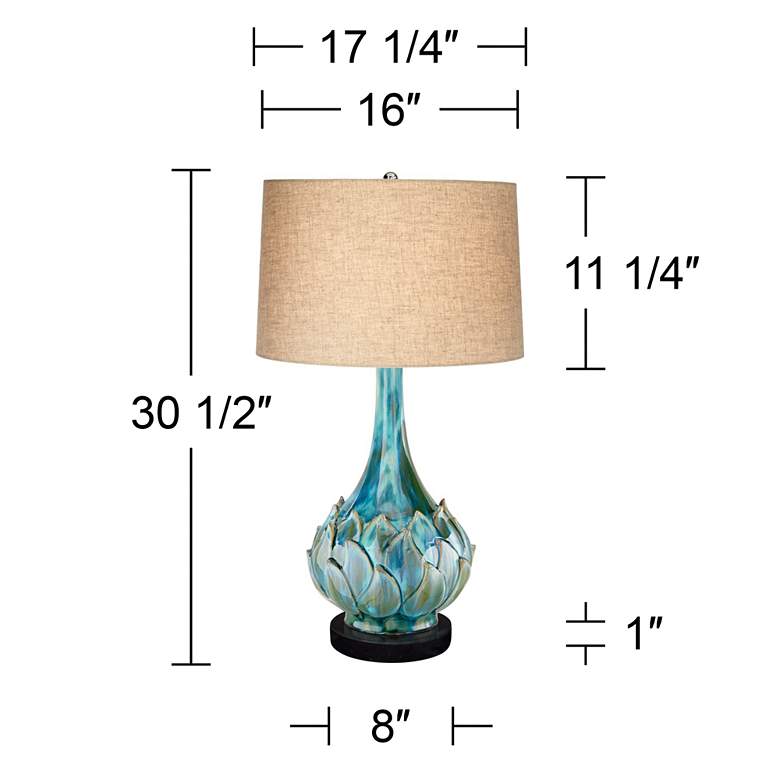 Image 5 Possini Euro Kenya 29 1/2" Ceramic Lamp with Round Black Marble Riser more views