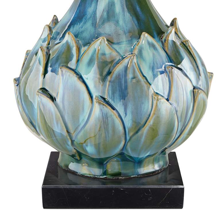 Image 4 Possini Euro Kenya 29 1/2 inch Ceramic Lamp with Square Black Marble Riser more views