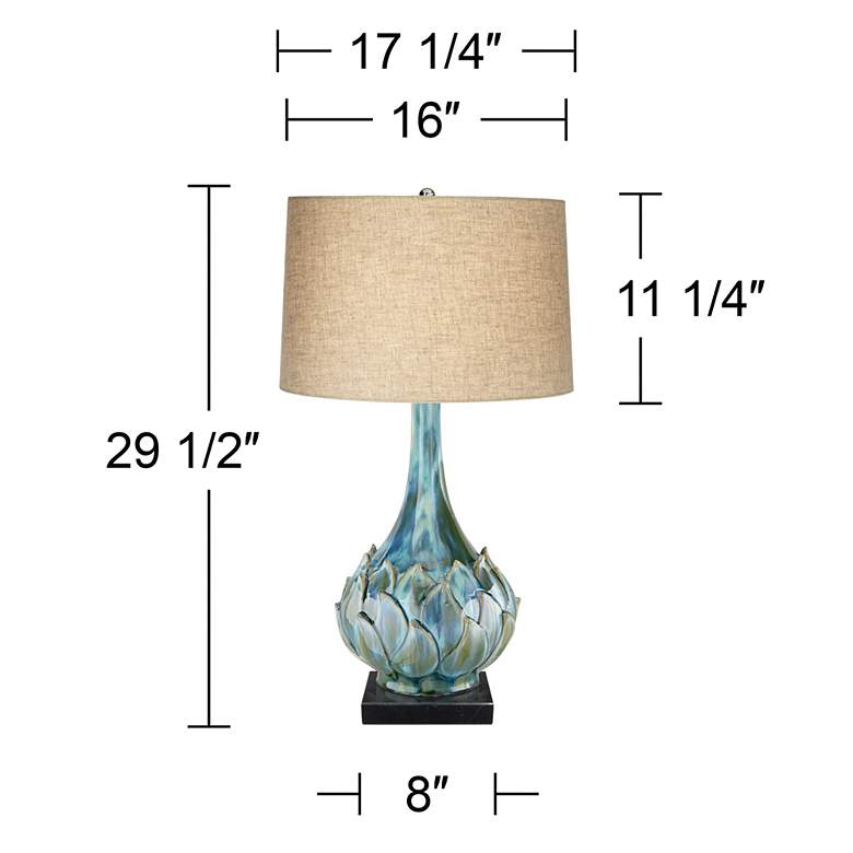 Image 5 Possini Euro Kenya 29 1/2 inch Ceramic Lamp with Square Black Marble Riser more views