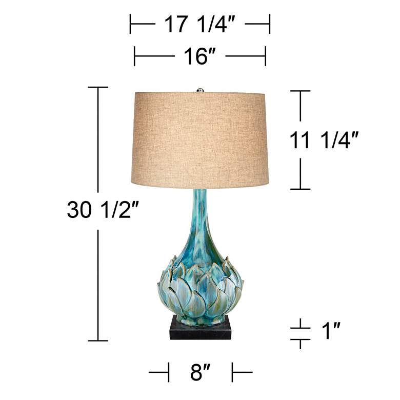 Image 5 Possini Euro Kenya 29 1/2" Ceramic Lamp with Square Black Marble Riser more views