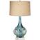 Possini Euro Kenya 29 1/2" Ceramic Lamp with Square White Marble Riser