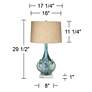 5_Possini Euro Kenya 29 1/2" Ceramic Lamp with Square White Marble Riser more views