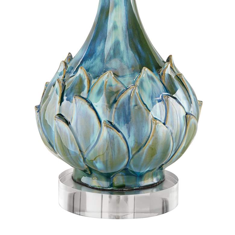 Image 5 Possini Euro Kenya 31" Blue-Green Ceramic Lamp with Round Riser more views