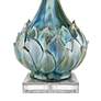 5_Possini Euro Kenya 31" Blue-Green Ceramic Lamp with Square Riser more views