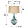 Possini Euro Kenya Blue-Green Ceramic Lamp With 8" Wide Square Riser