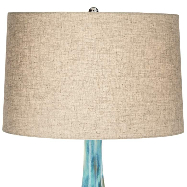 Image 5 Possini Euro Kenya Flower 29 1/2 inch Blue Green Ceramic Table Lamp more views