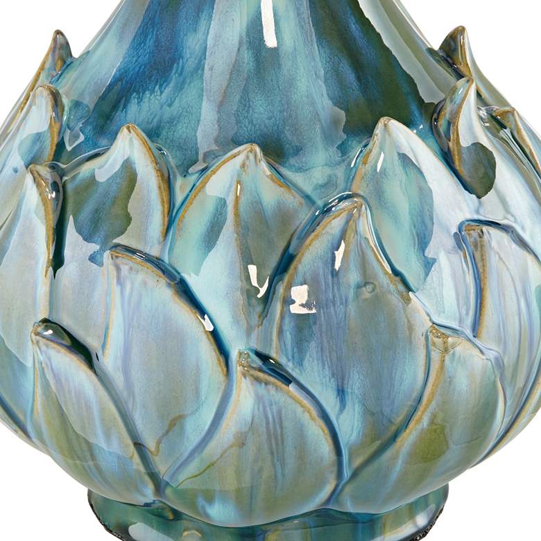 Image 6 Possini Euro Kenya Flower 29 1/2 inch Blue Green Ceramic Table Lamp more views