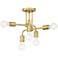 Possini Euro Kerman 13"W Six-Light Brass Ceiling Light