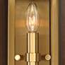 Possini Euro Kie 14" Bronze Brass Rectangle Glass Outdoor Wall Light