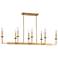 Possini Euro Kime 50" Gold 8-Light Modern Trestle Linear Chandelier